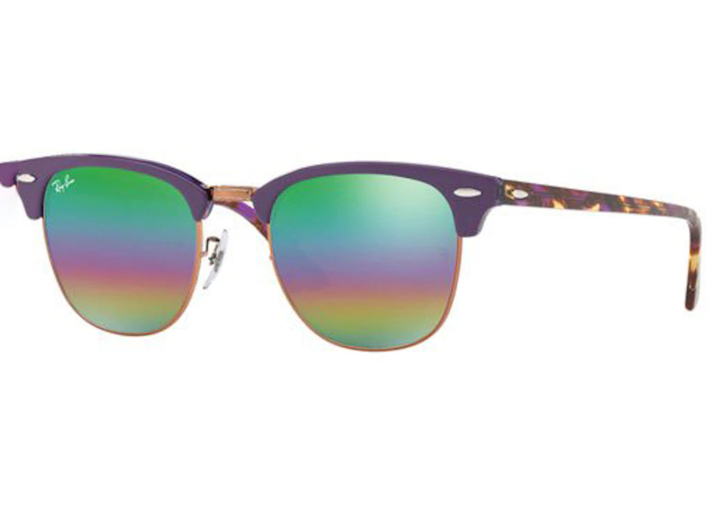 Ray-Ban Oval Flat Sunglasses Matte Shiny Havana/Green Rainbow (RB3016)