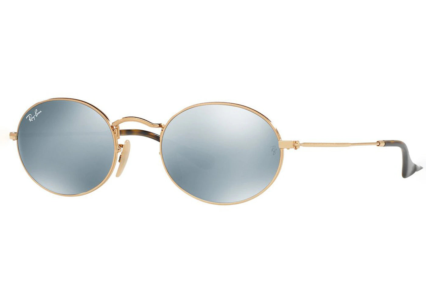 Ray-Ban Oval Flat Sunglasses Polished Gold/Grey (RB3547N)