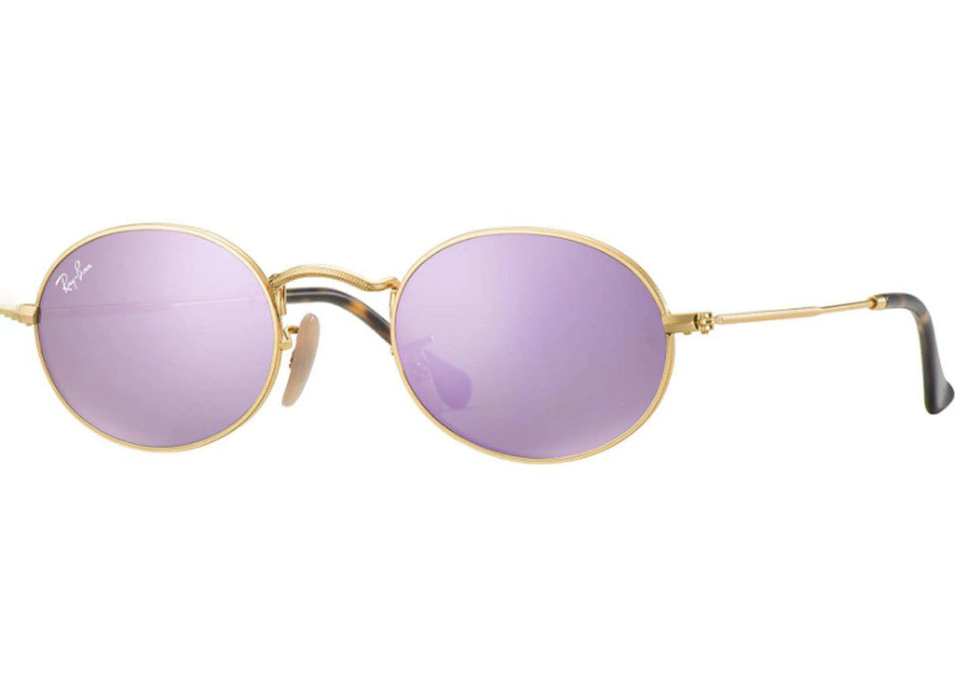 Ray-Ban Oval Flat Sunglasses Polished Gold/Lilac (RB3547N)