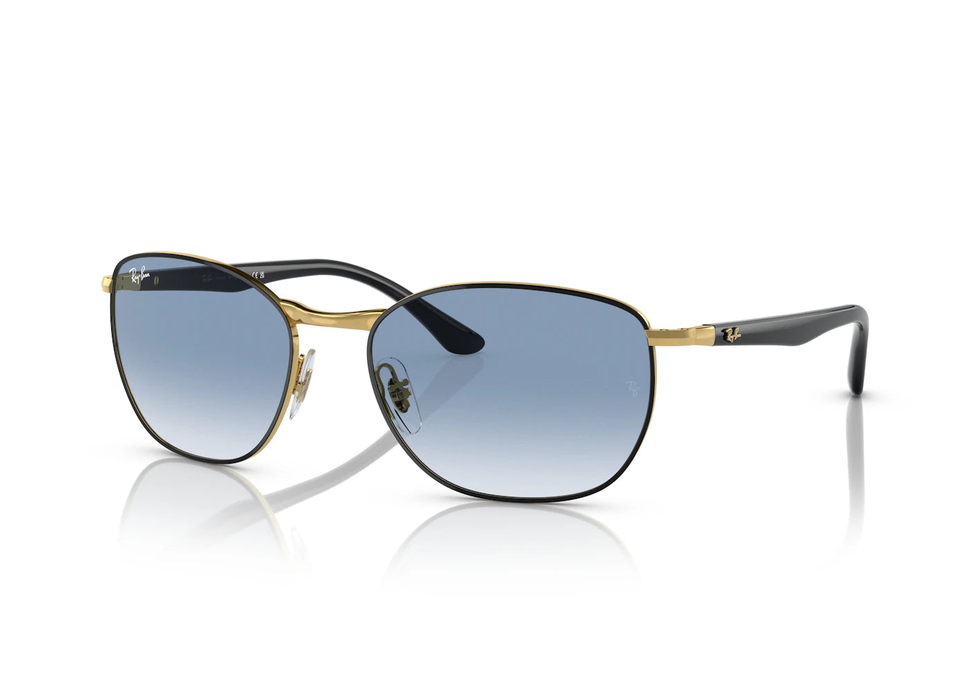 Ray-Ban Oval Sunglasses Black On Gold (0RB3702 90003F)