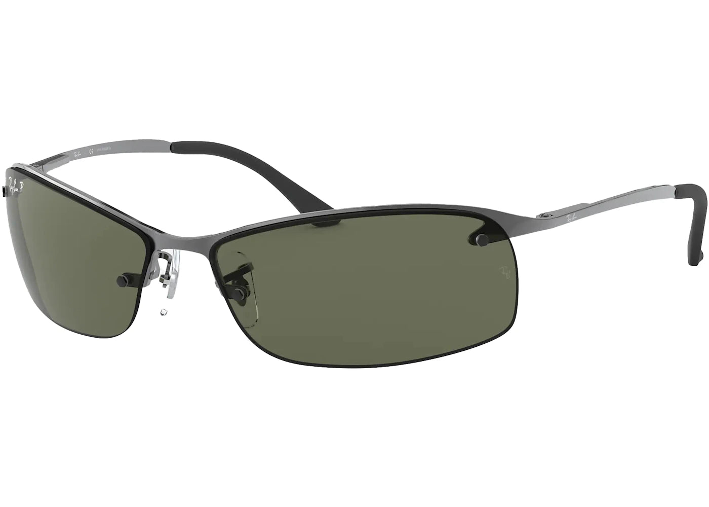 Ray-Ban RB3183 Sunglasses Polished Gunmetal/Green (RB3183)