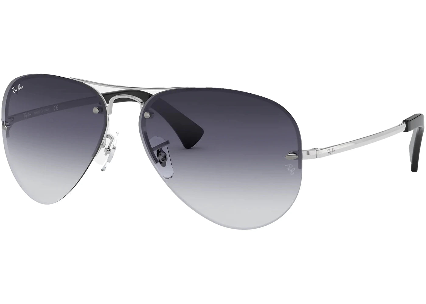 Ray-Ban RB3449 Sunglasses Polished Silver/Grey (RB3449)