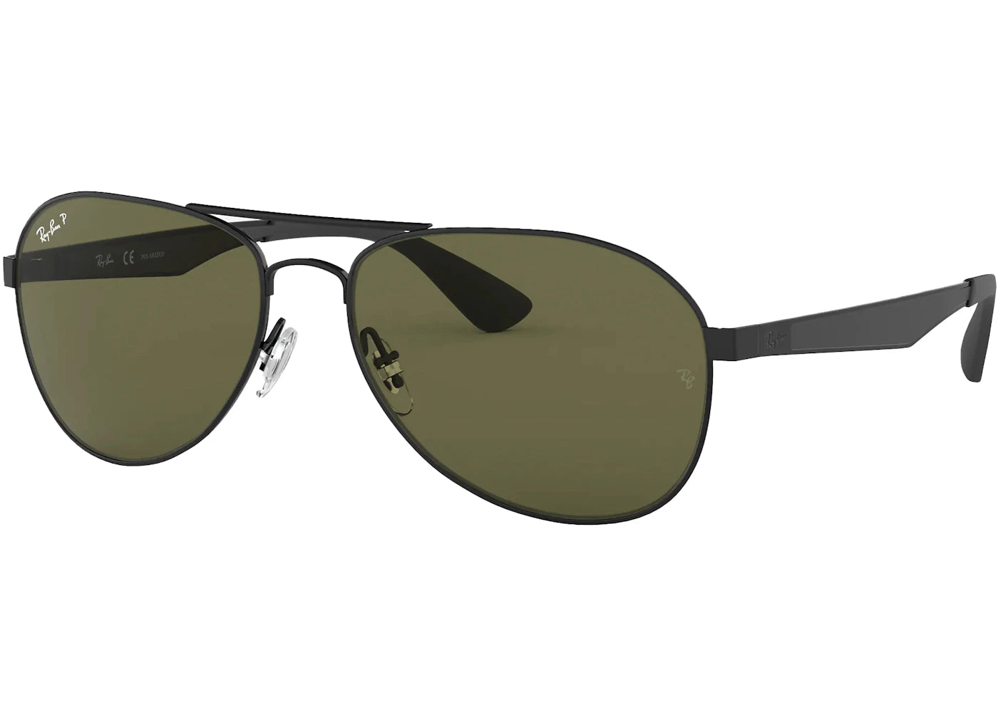 Ray-Ban RB3549 Sunglasses Matte Black/Green (RB3549)