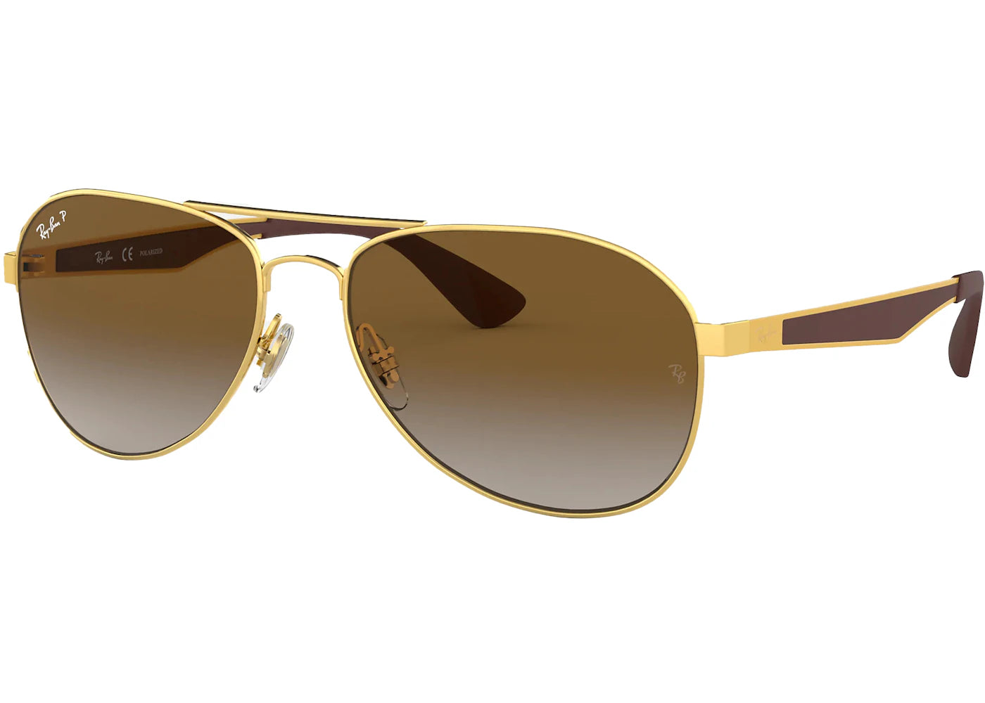 Ray-Ban RB3549 Sunglasses Polished Gold/Brown (RB3549)