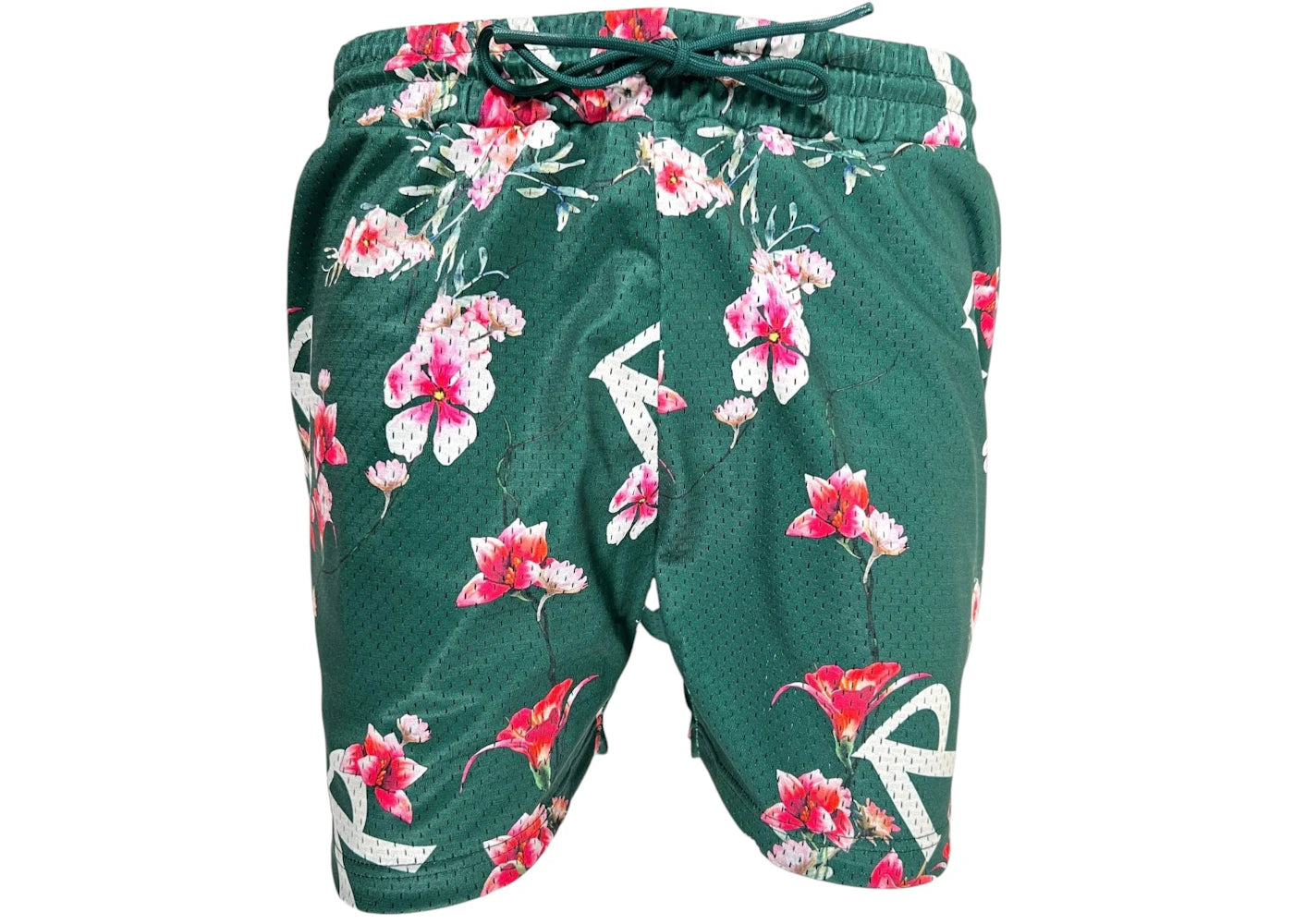Represent Floral Mesh Shorts Green