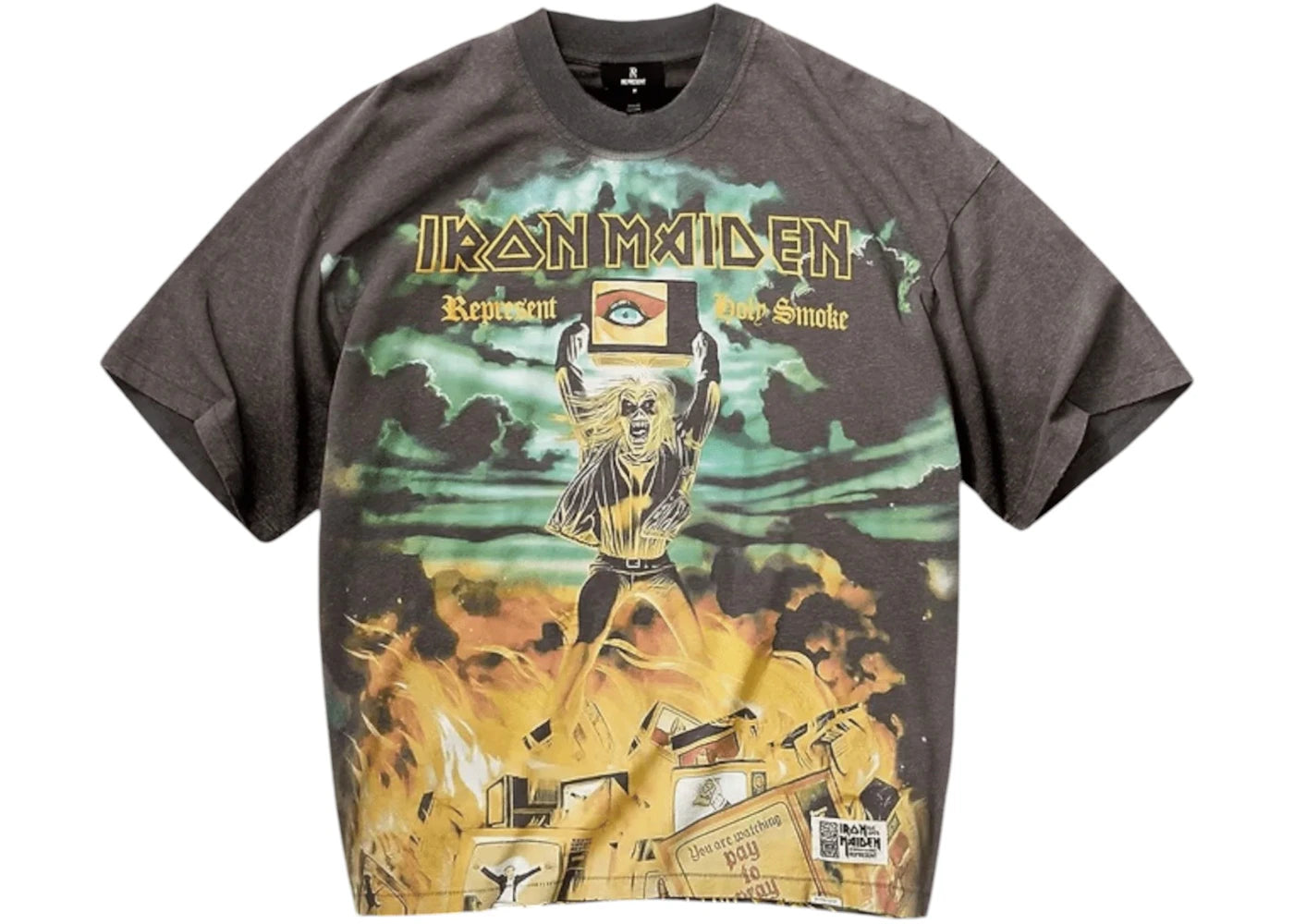 Represent Iron Maiden Holy Smoke T-shirt Sunfade Grey