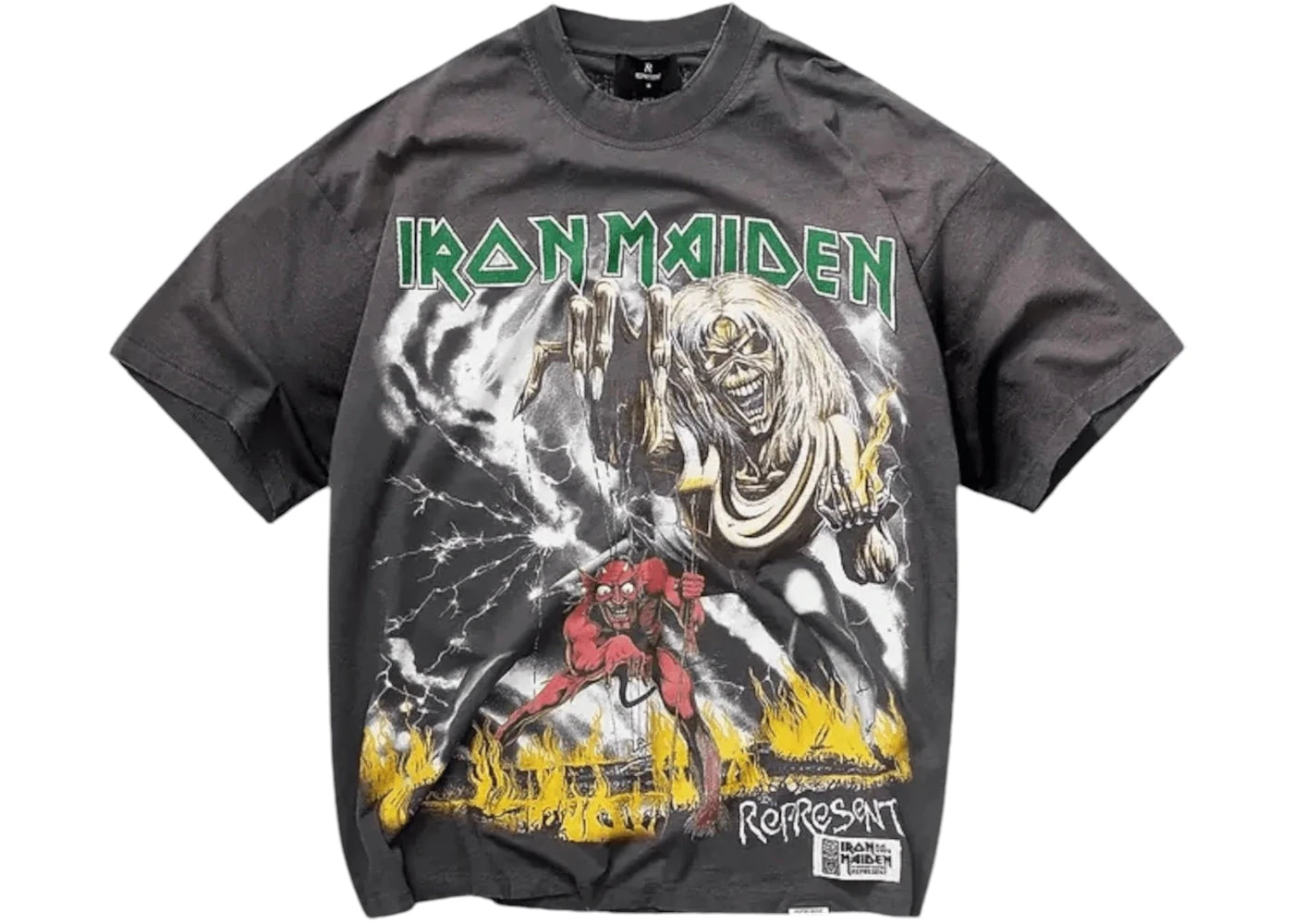 Represent Iron Maiden Number Of Beast T-shirt Sunfade Grey
