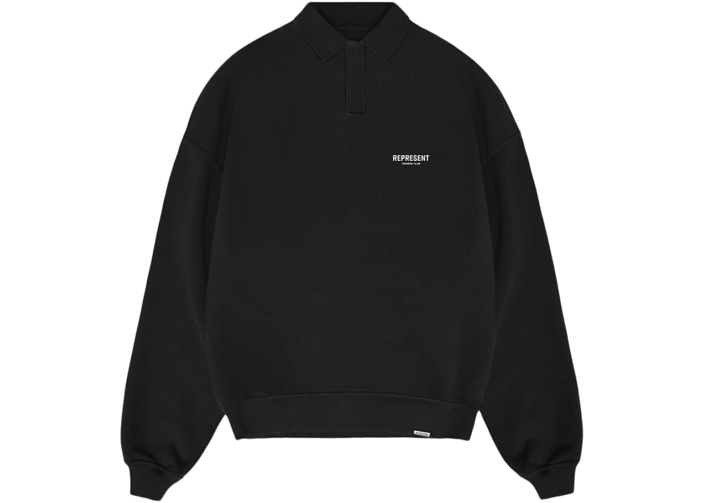 Represent Owners Club Long Sleeve Polo Sweater Black