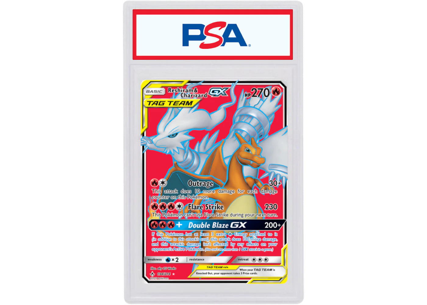 Reshiram & Charizard GX 2019 Pokemon TCG Sun & Moon Unbroken Bonds Full Art #194/214 (PSA or BGS Graded)