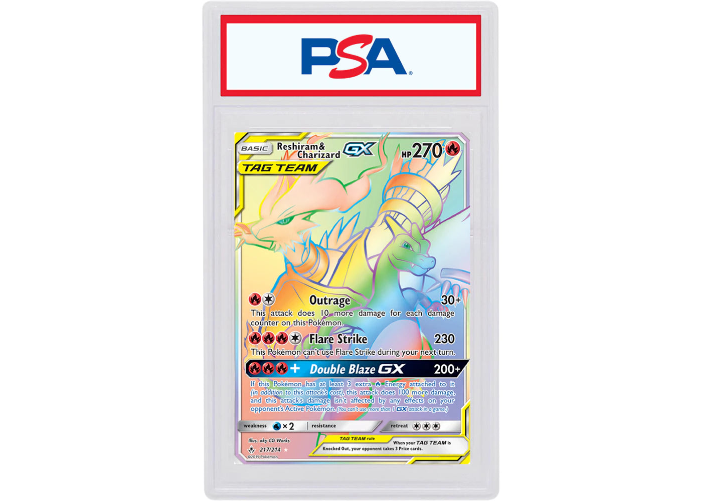 Reshiram & Charizard GX 2019 Pokemon TCG Unbroken Bonds Full Art #217/214 (PSA or BGS Graded)