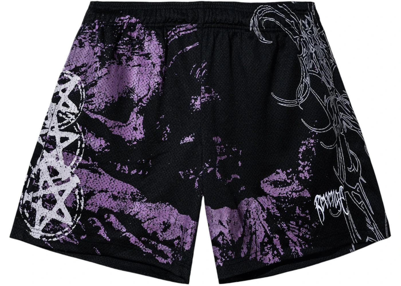 Revenge Abandoned Mesh Shorts Black/Purple