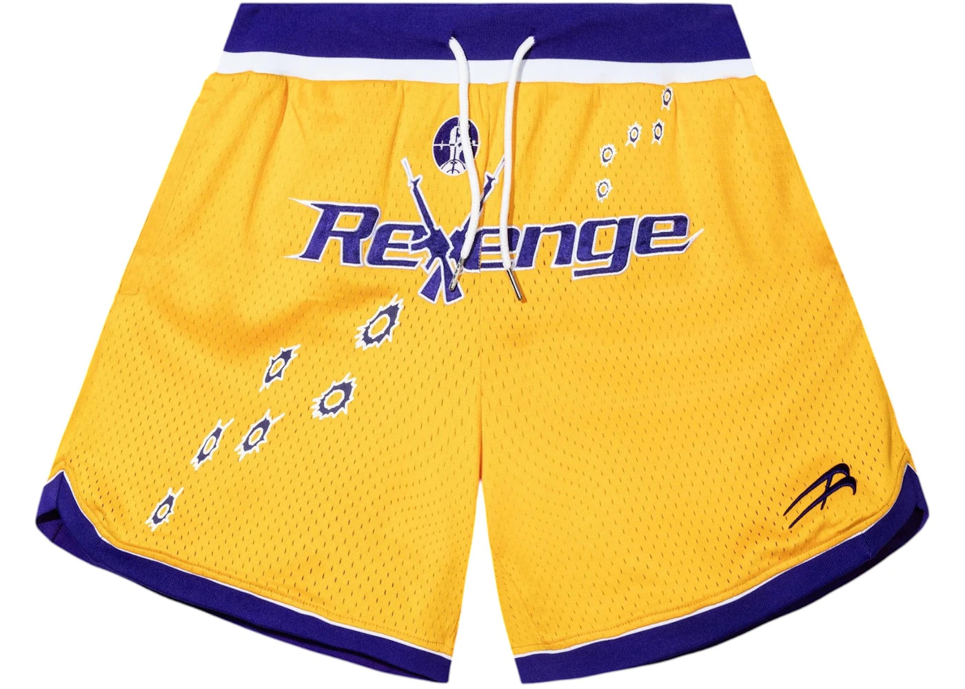 Revenge Bullets Basketball Shorts Yellow