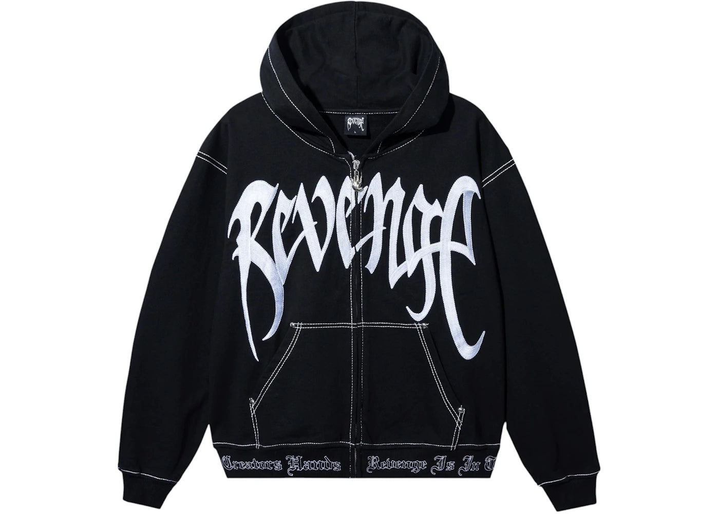 Revenge XXXTentacion Kill Contrast Zip Hoodie Black/White
