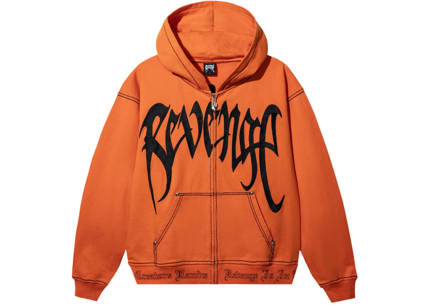 Revenge XXXTentacion Kill Contrast Zip Hoodie Orange/Black