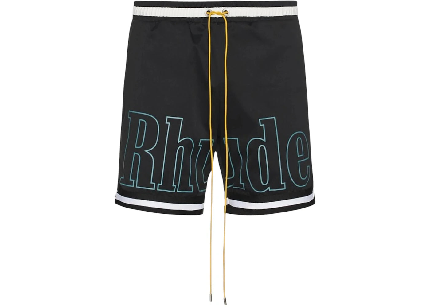 Rhude Logo Basketball Swim Shorts Black/White