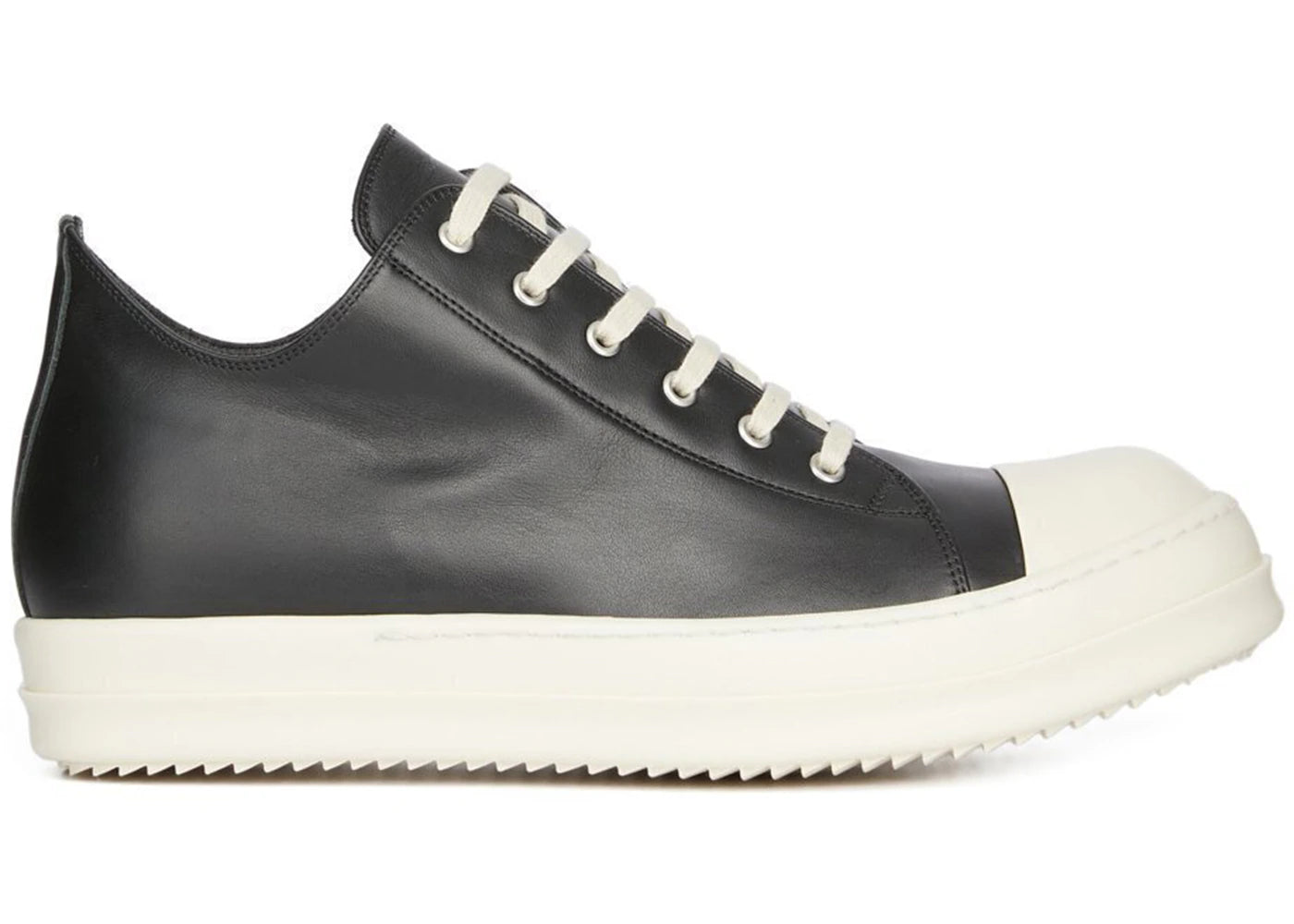 Rick Owens Concordians Low Sneaks Full Grain Cow Leather Black Milk