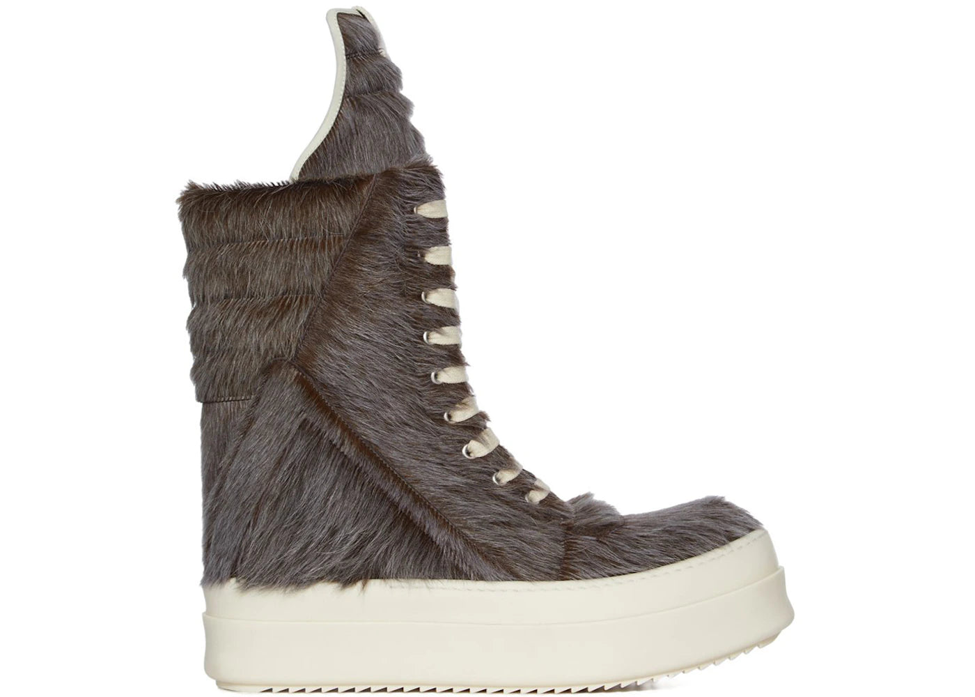 Rick Owens Concordians Mega Geobasket Unshaved Cow Leather Indigo Milk