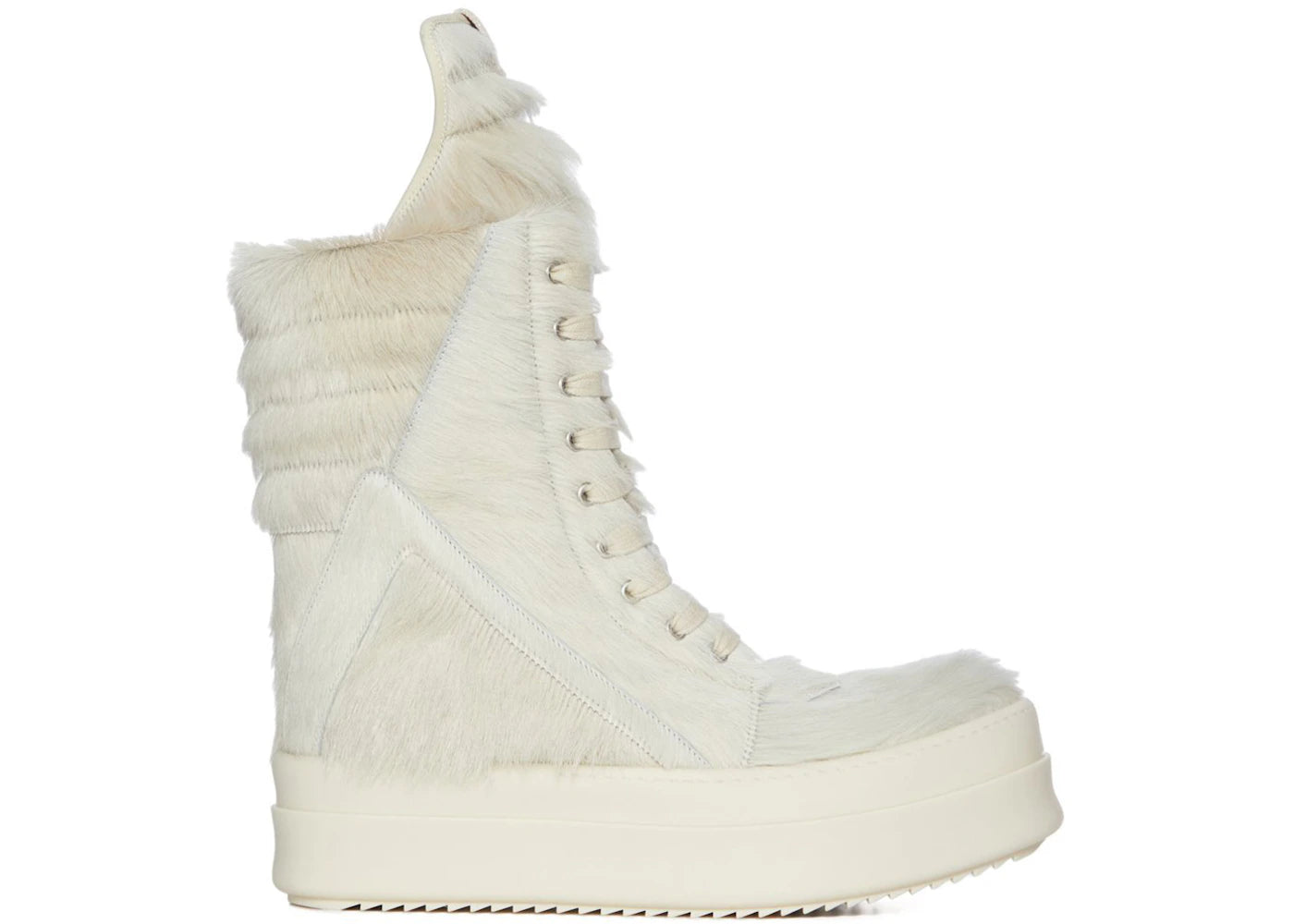 Rick Owens Concordians Mega Geobasket Unshaved Cow Leather Milk