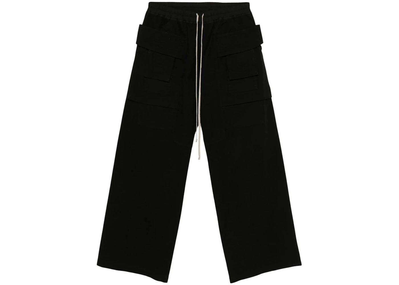 Rick Owens DRKSHDW Canvas Creatch Wide Cargo Drawstring Pants Black