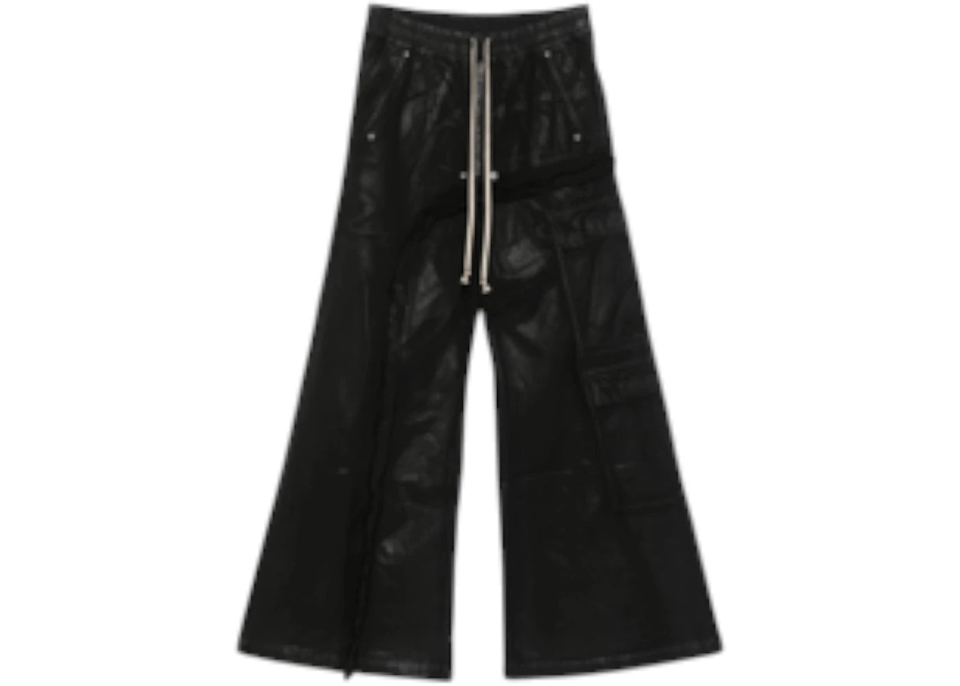 Rick Owens DRKSHDW Denim Imbalanced Double Cargo Jumbo Belas Pants Black
