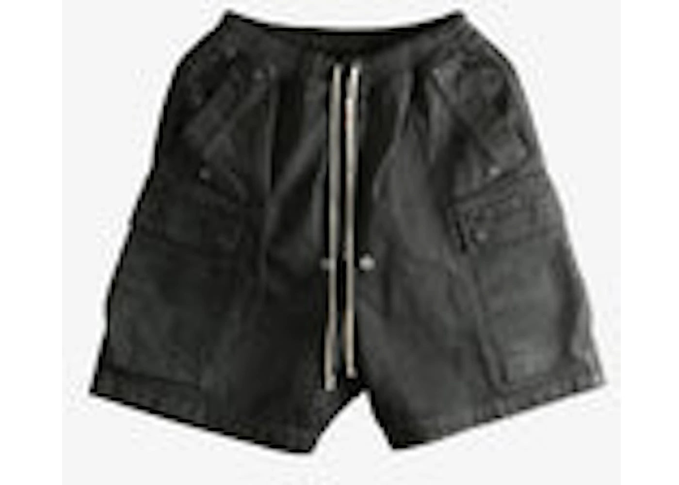Rick Owens Denim Cargobela Shorts Black Wax