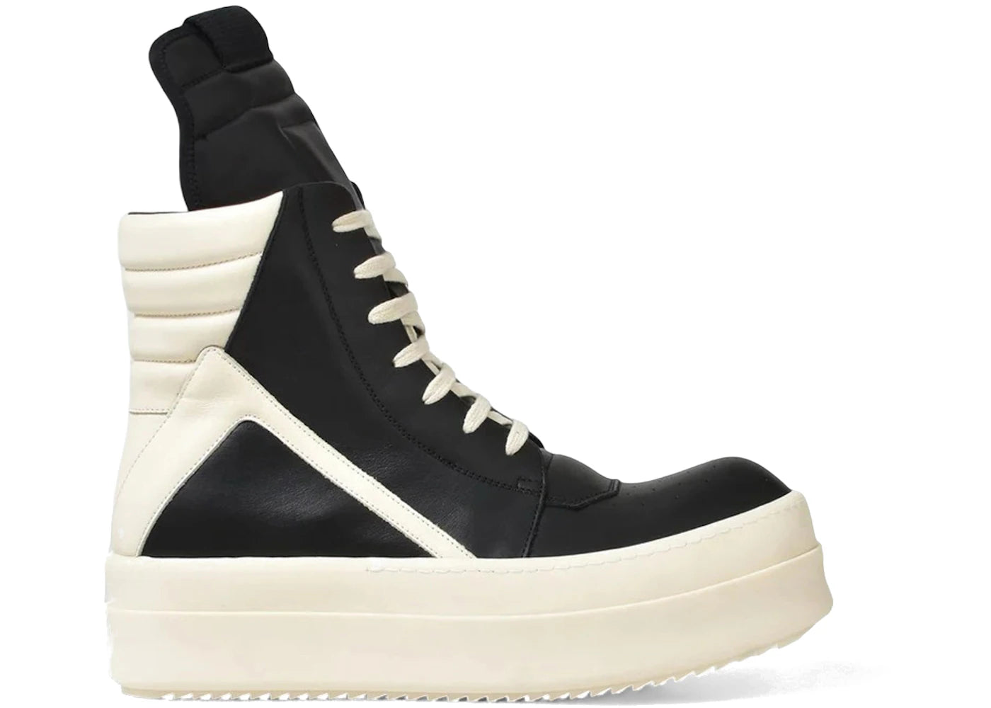 Rick Owens Hollywood Mega Bumper Geobasket High Black Milk