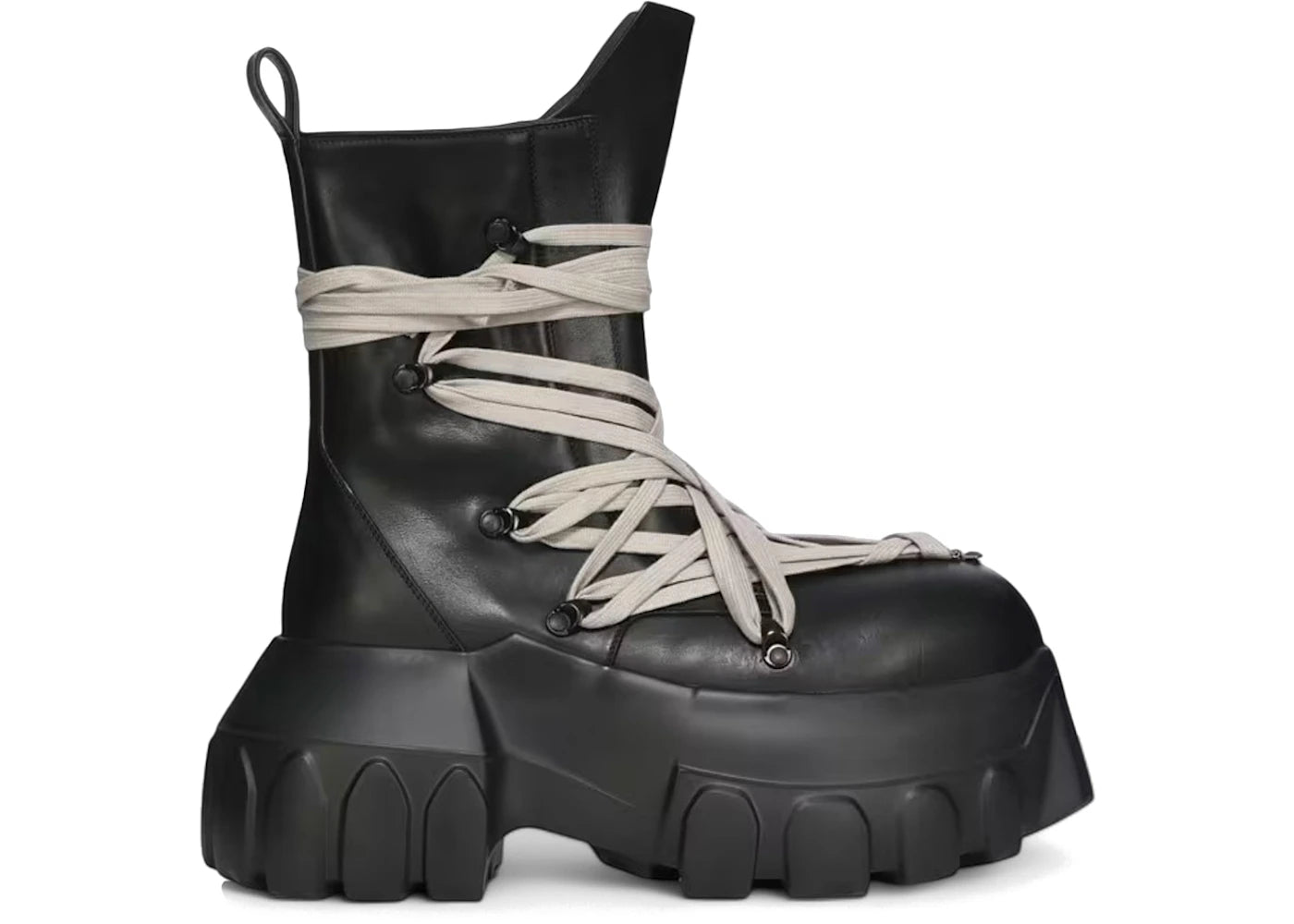 Rick Owens Hollywood Megalace Mega Tractor Boot Black (Women's)