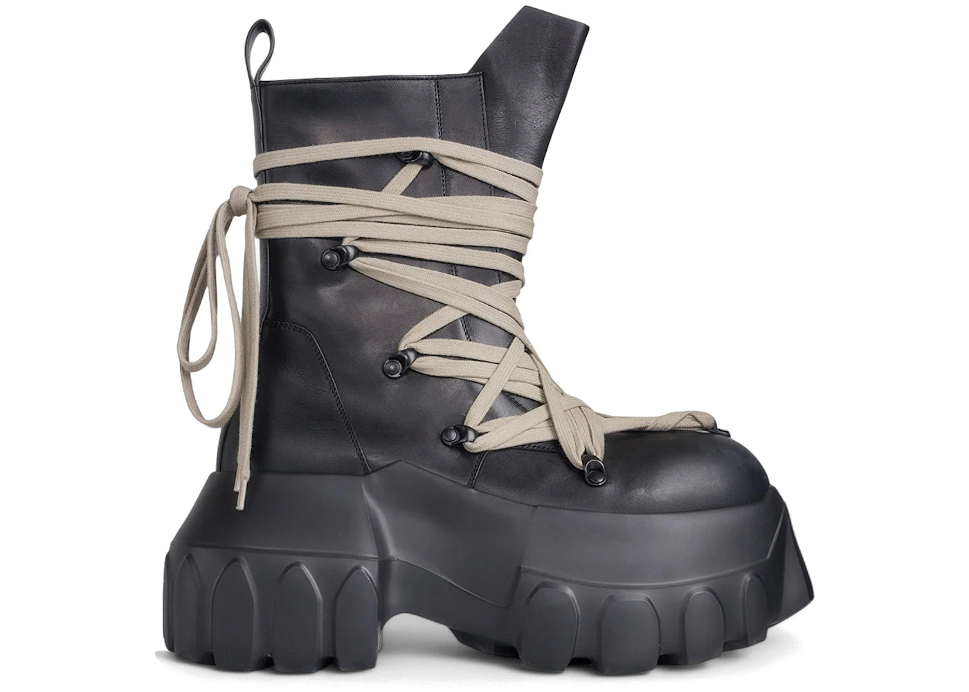 Rick Owens Hollywood Megalace Mega Tractor Boot Black