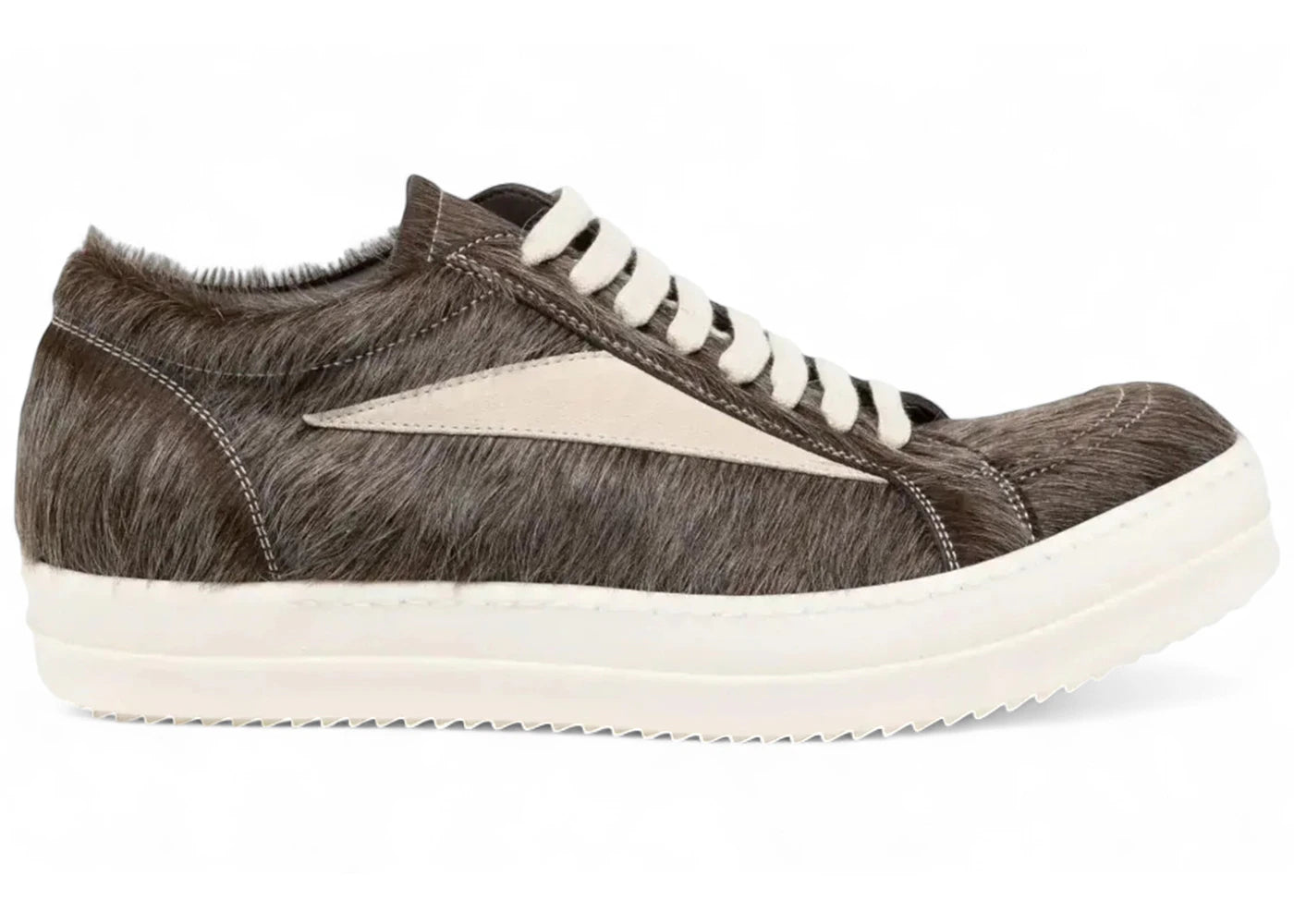 Rick Owens Vintage Sneaks Unshaved Cow Leather Indigo Milk