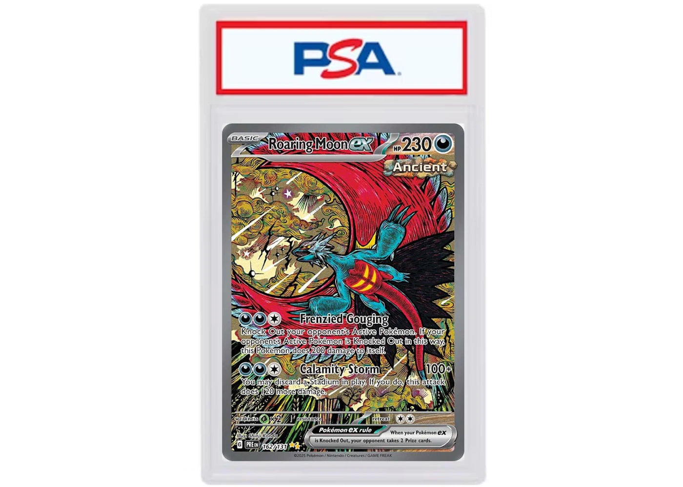 Roaring Moon ex 2025 Pokémon Scarlet & Violet Prismatic Evolutions Special Illustration Rare #162/131 (PSA or BGS Graded)