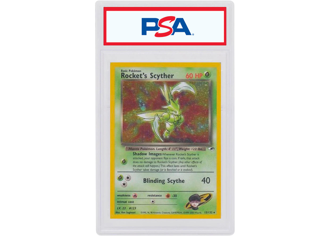 Rocket's Scyther-Holo 2000 Pokemon TCG Gym Heroes #13/132 (PSA or BGS Graded)