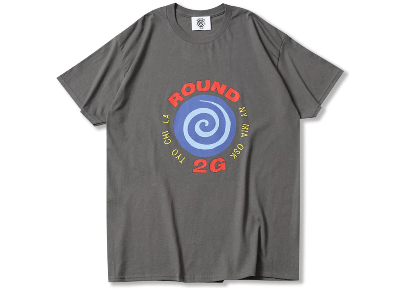Round Two x 2G Round Logo T-Shirt Faded Black