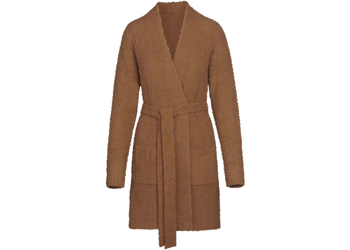 SKIMS Cozy Knit Short Robe Camel