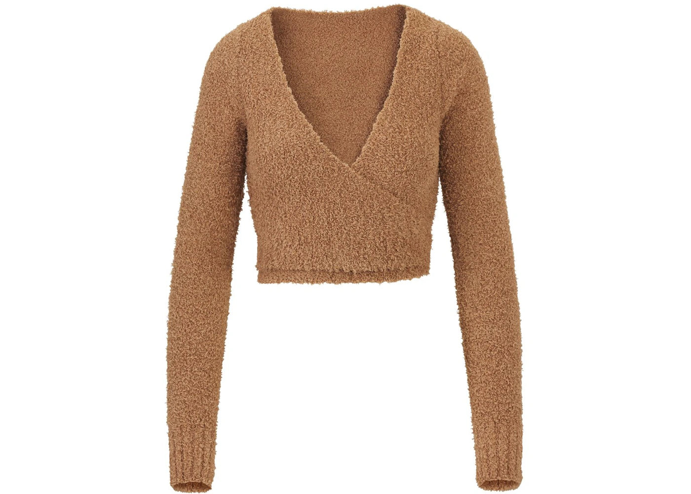 SKIMS Cozy Knit Wrap Top Camel