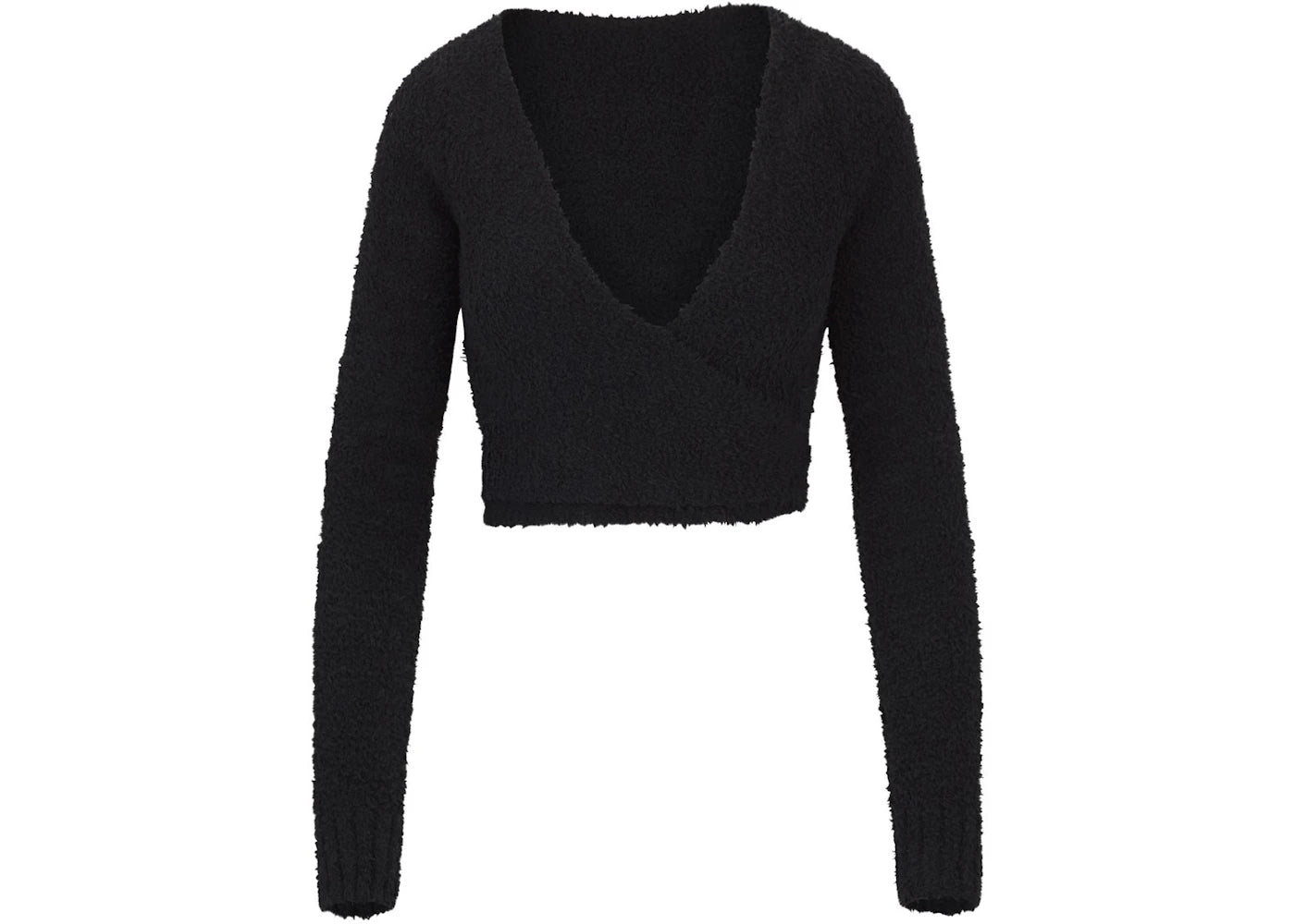 SKIMS Cozy Knit Wrap Top Onyx