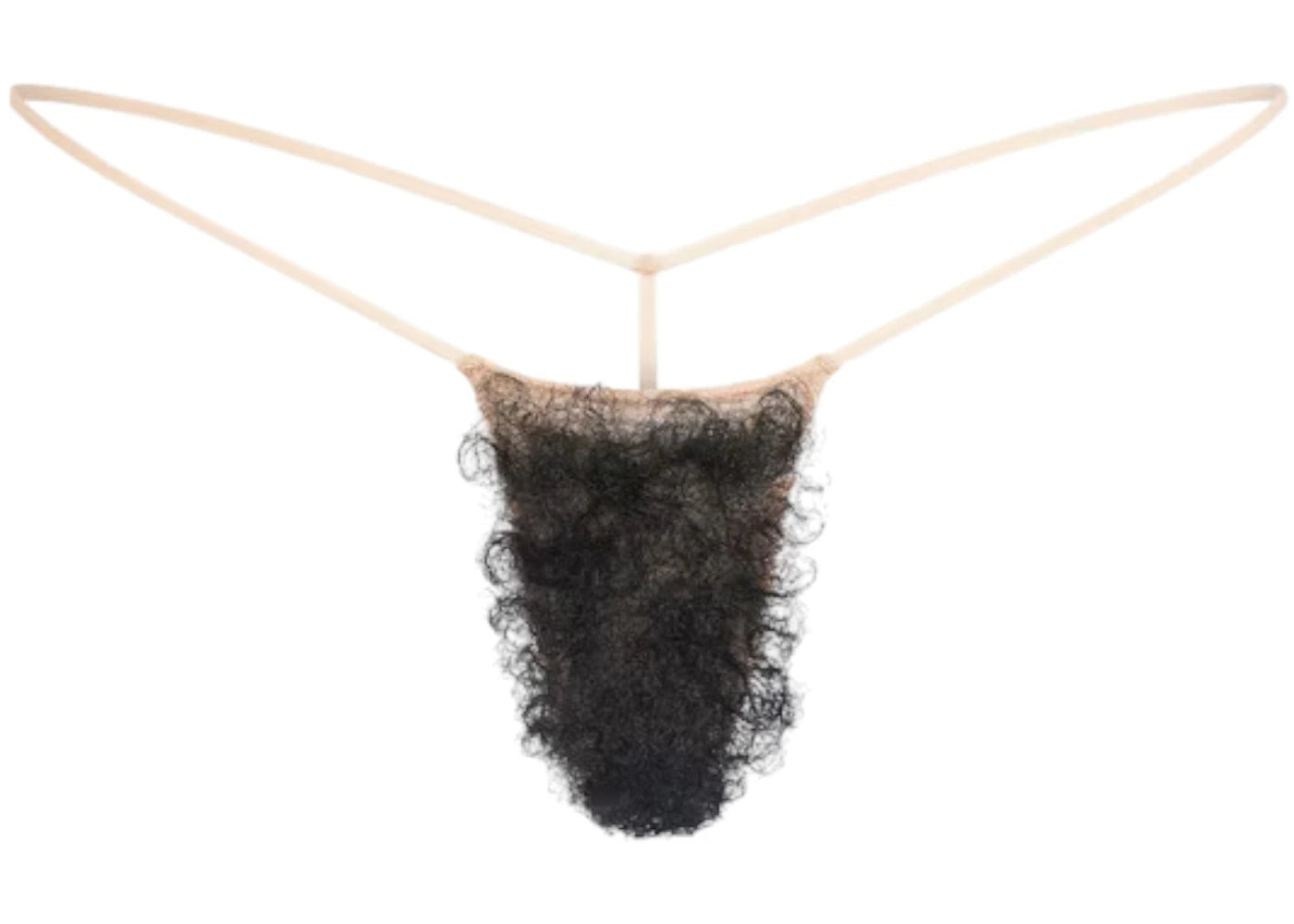 SKIMS Faux Hair Micro String Thong Clay Black Curly