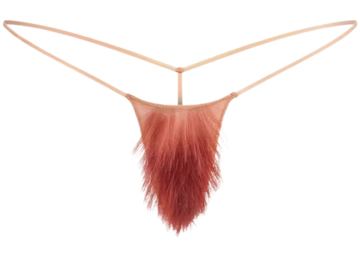 SKIMS Faux Hair Micro String Thong Clay Ginger Straight