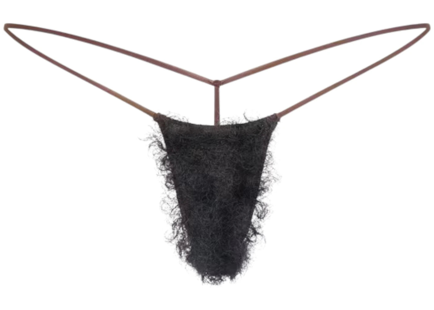 SKIMS Faux Hair Micro String Thong Cocoa Black Curly