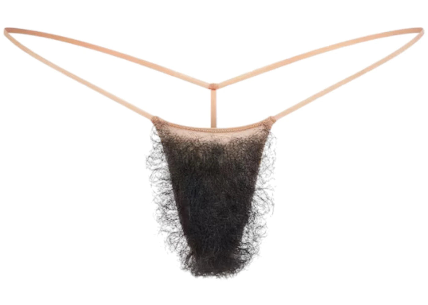 SKIMS Faux Hair Micro String Thong Sienna Black Curly