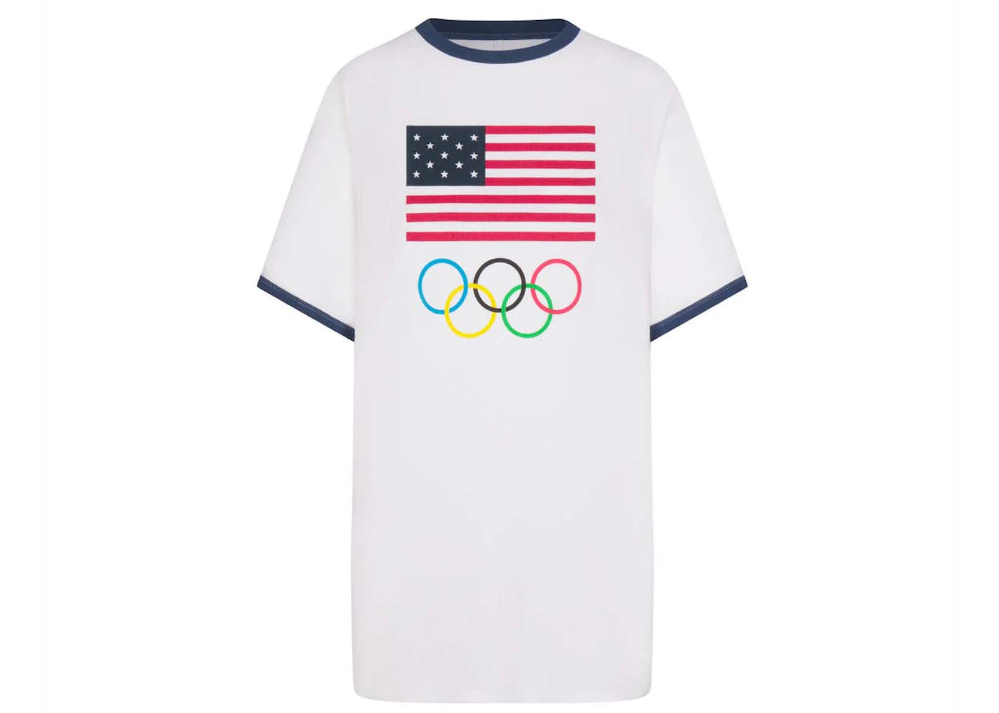 SKIMS For Team USA Cottom Rib Olympic T-Shirt Mini Dress White