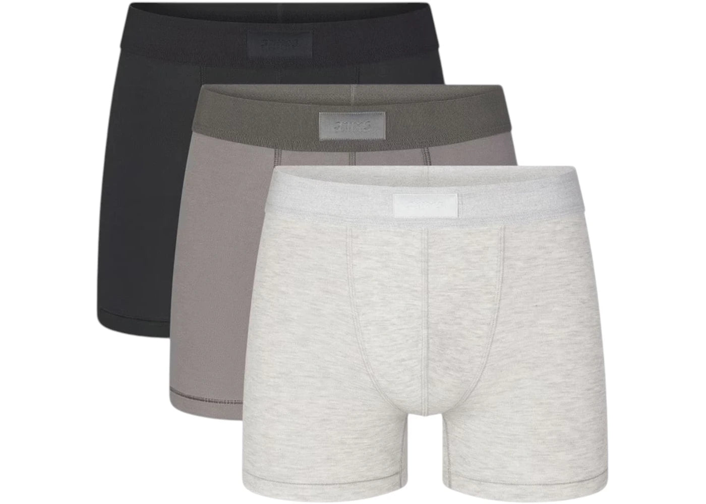 SKIMS Men's 3" Cotton Boxer Brief (3 Pack) Heather Multicolor