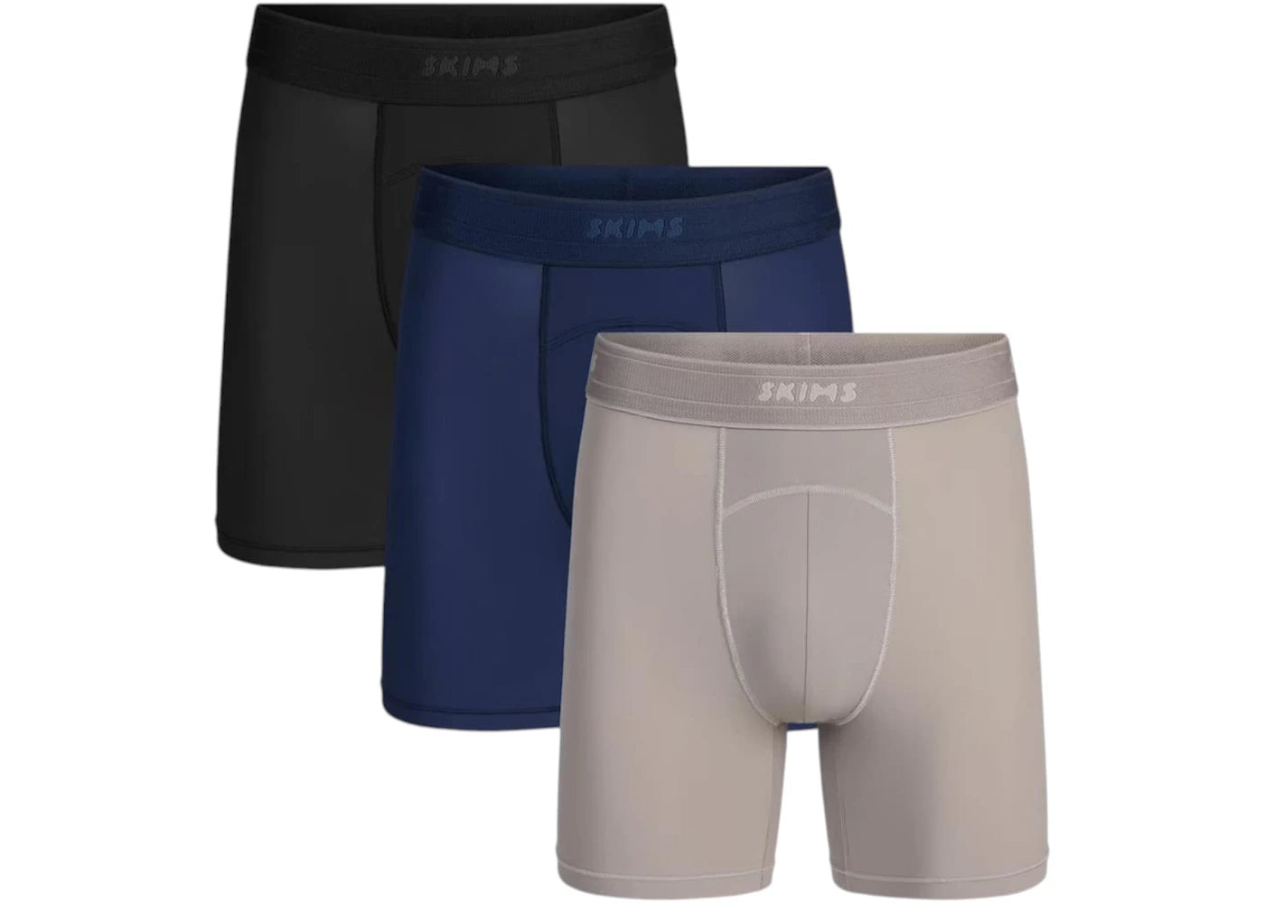 SKIMS Men's 5" Flex Boxer Brief (3 Pack) Navy Smoke Multicolor