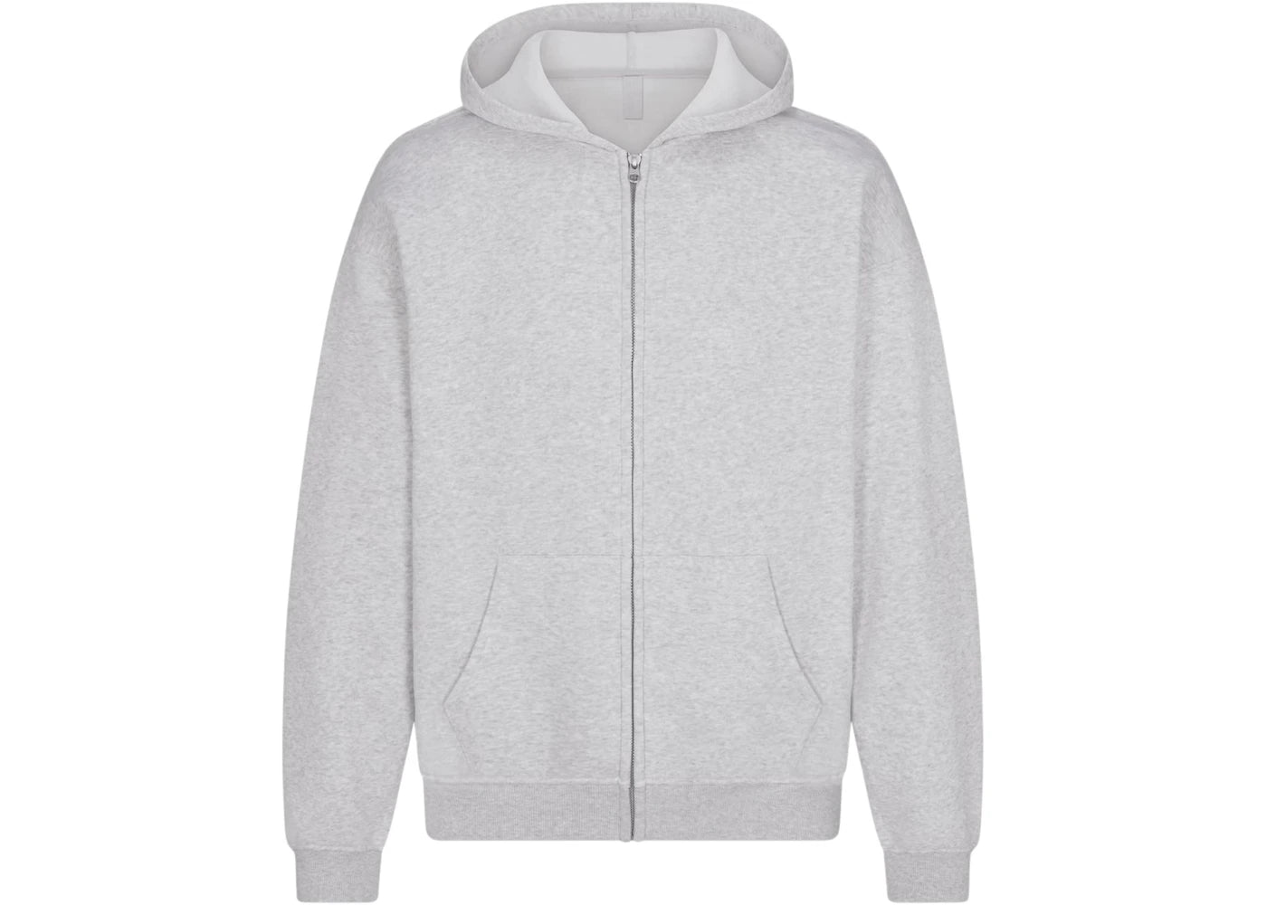 SKIMS Men's Relaxed Zip Up Hoodie Light Heather Grey