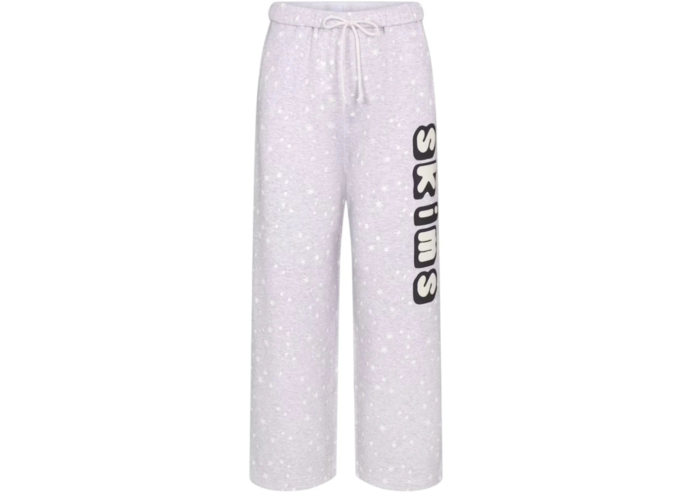 SKIMS x Cactus Plant Flea Market Women's Cotton Fleece Straight Leg Pant Light Heather Grey/Snow Print
