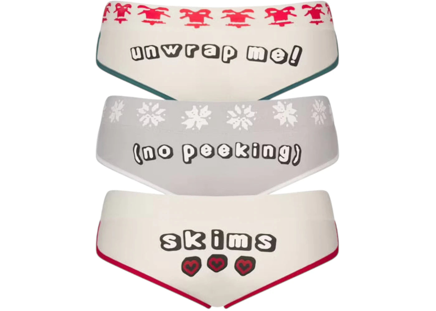 SKIMS x Cactus Plant Flea Market Women's Cotton Jersey Micro Boy Short (3-Pack) Unwrap Me Multi