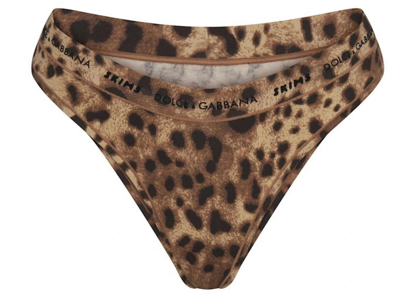 SKIMS x Dolce&Gabbana Cotton Jersey Cheeky Tanga Leopard