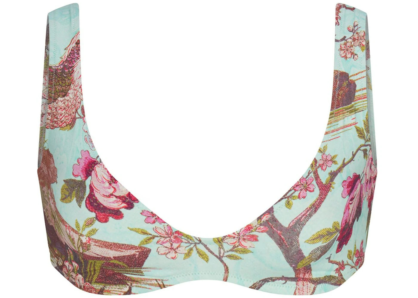 SKIMS x Roberto Cavalli Plunge Bikini Top Fagianella Print