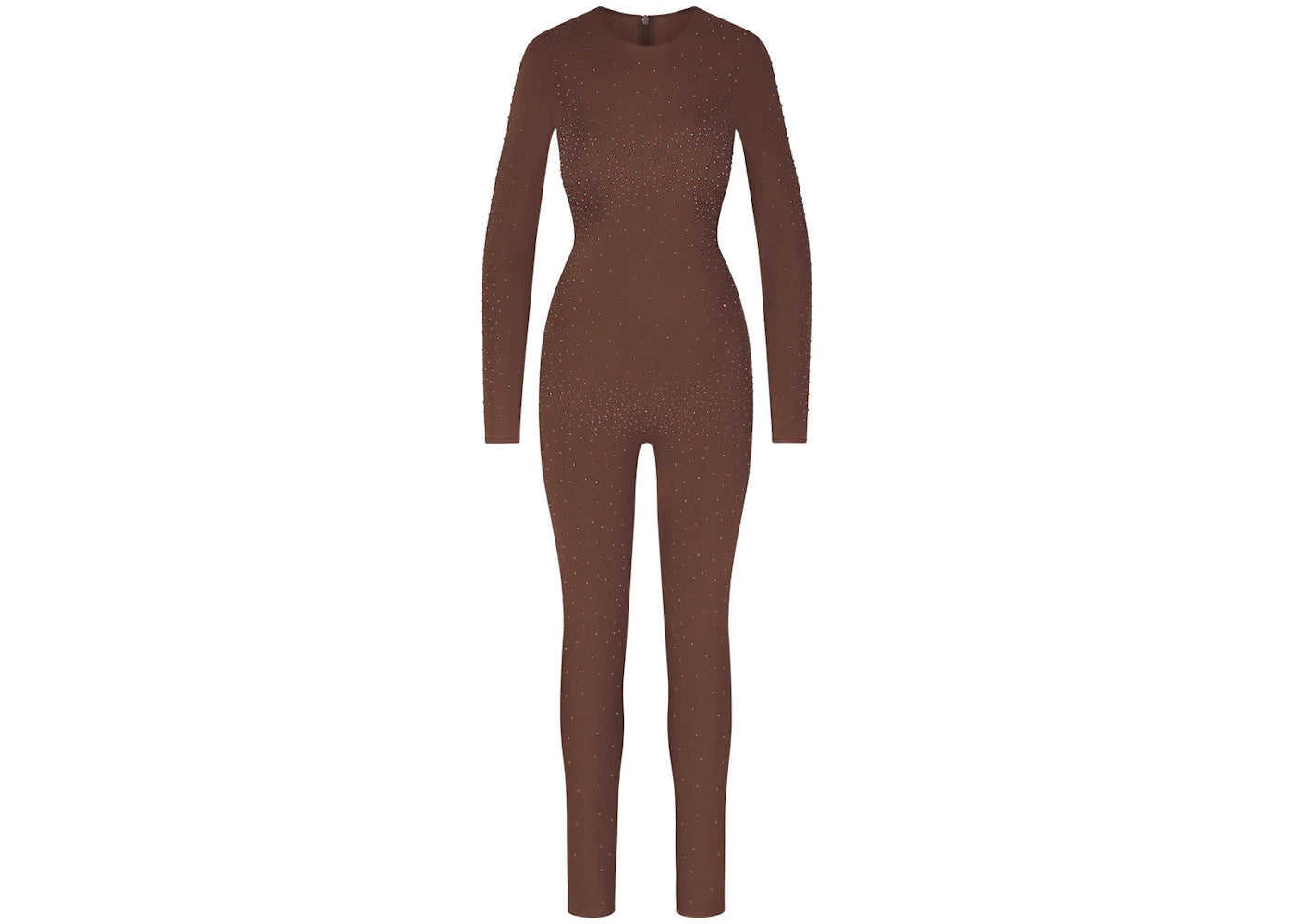 SKIMS x Swarovski Jelly Sheer Long Sleeve Catsuit Cocoa