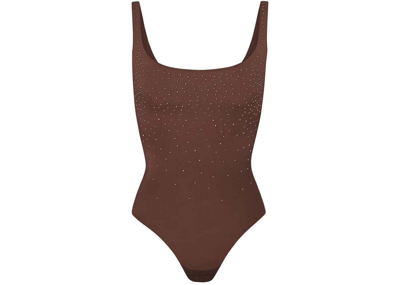 SKIMS x Swarovski Jelly Sheer Square Neck Bodysuit Cocoa