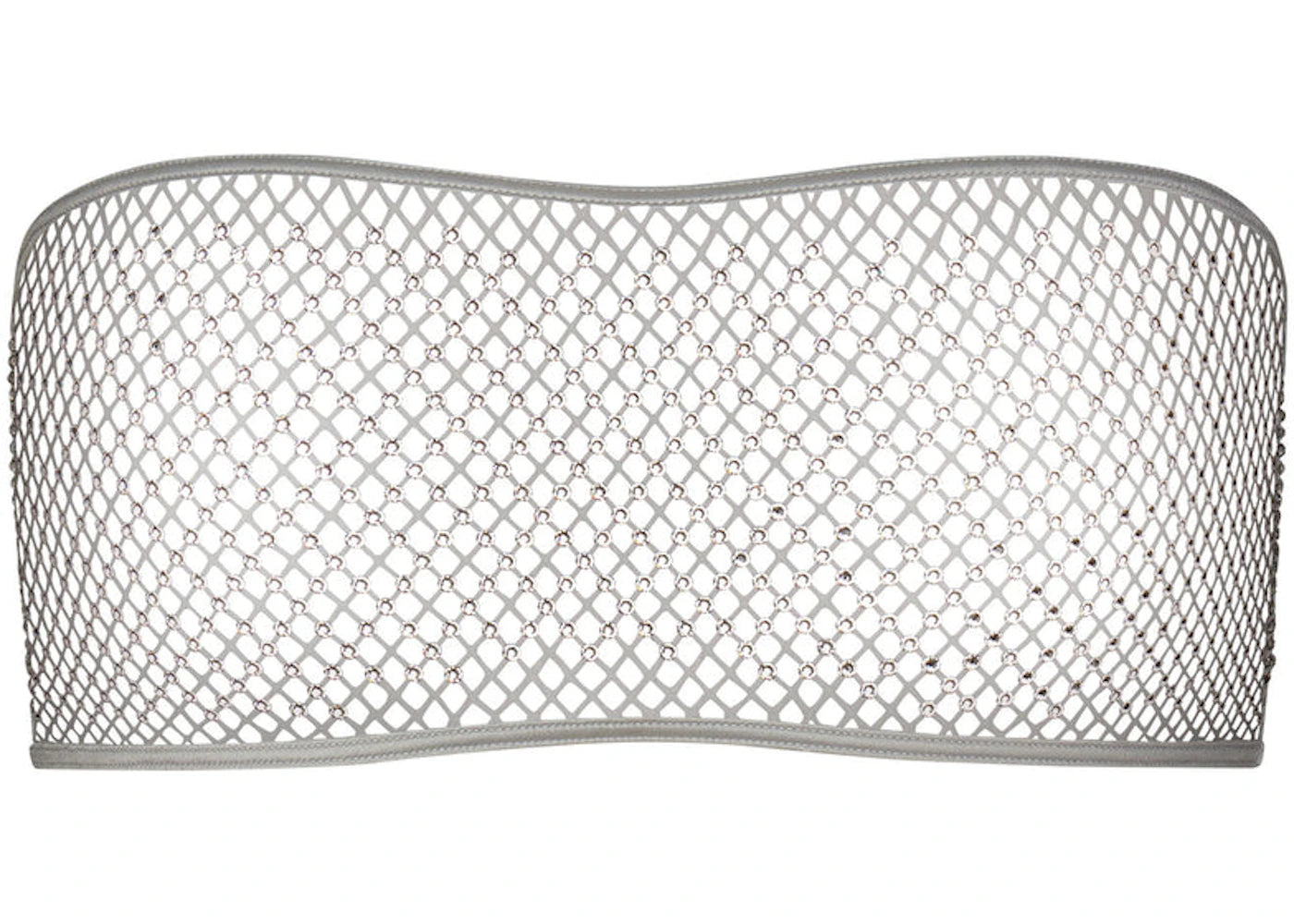 SKIMS x Swarovski Stretch Net Bandeau Silver